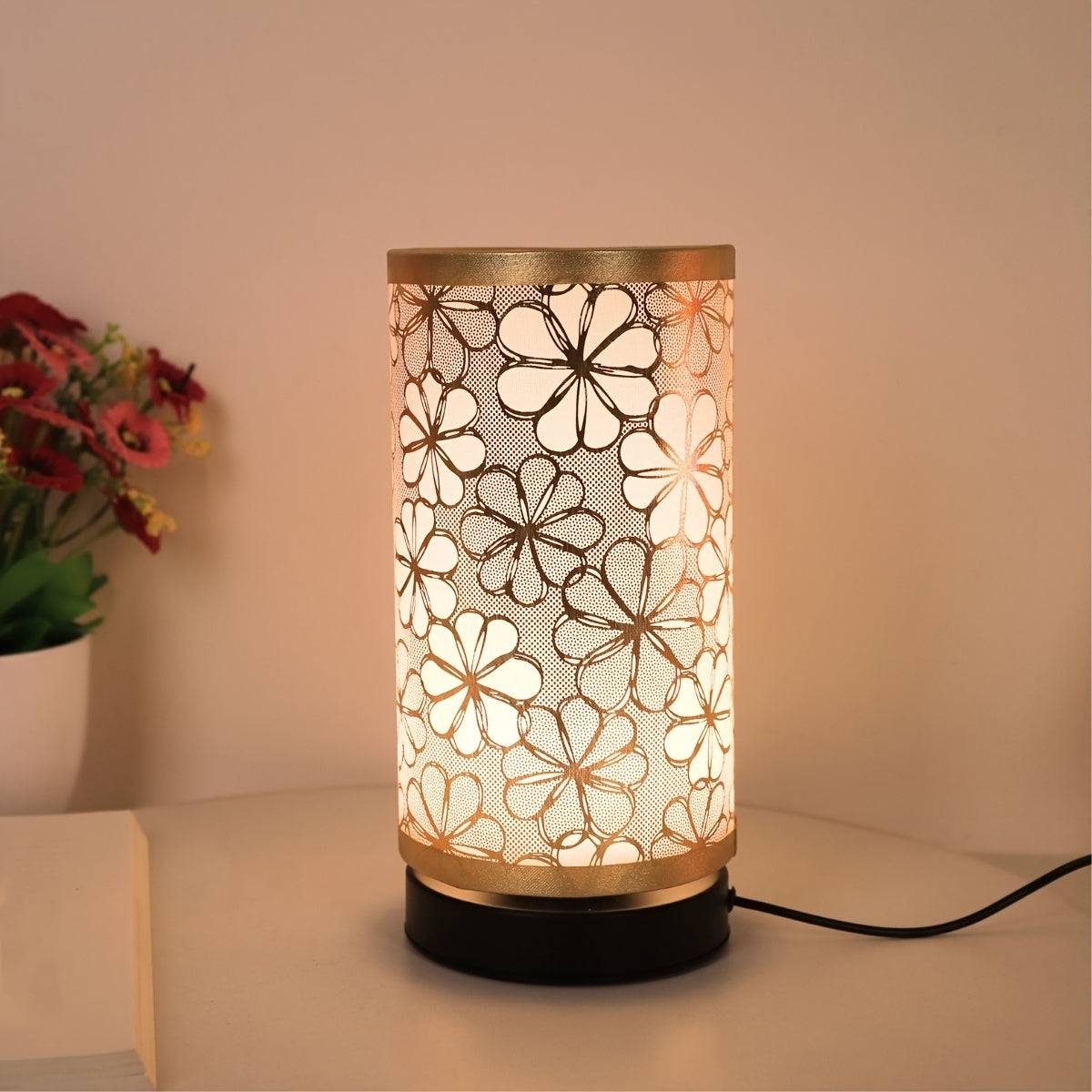 Lámpara de Mesa USB Floral Nórdica con Pantalla de Girasol