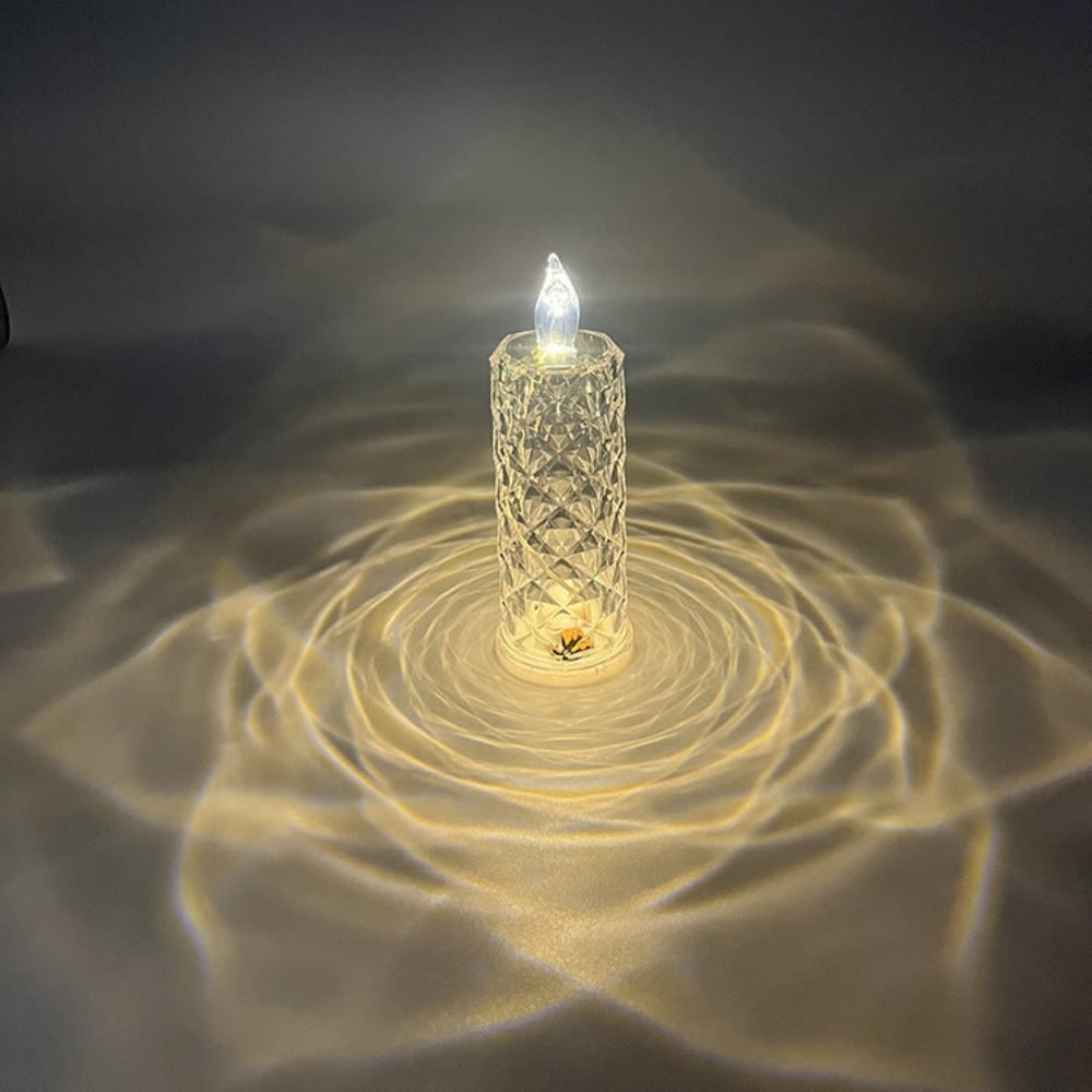 Vela LED sin Llama de Cristal con Luz Cálida Decorativa