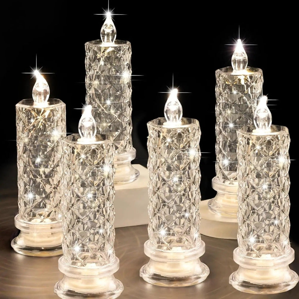 Vela LED sin Llama de Cristal con Luz Cálida Decorativa