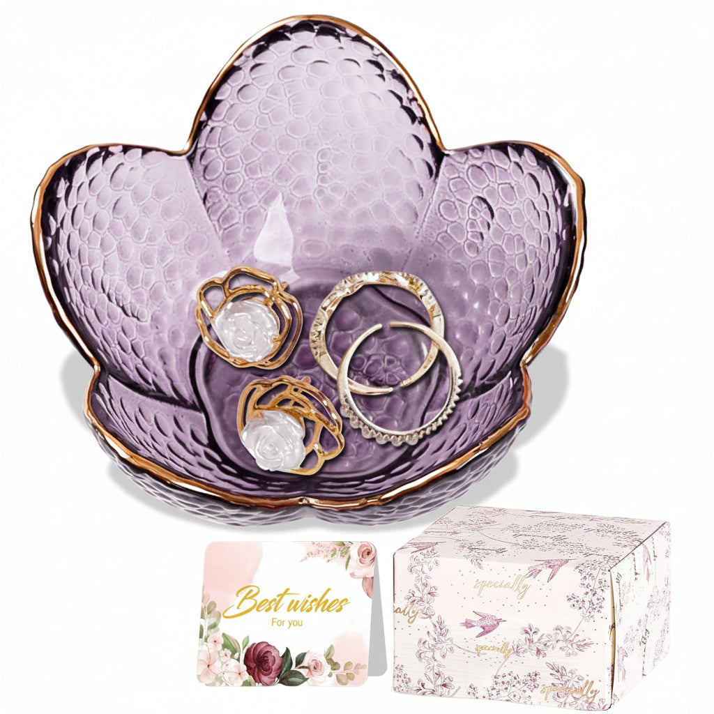 Joyero de Cerámica con Forma de Flor para Anillos