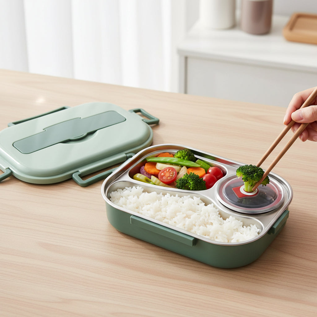 Fiambrera Bento Aislada con Compartimentos en 4 Colores