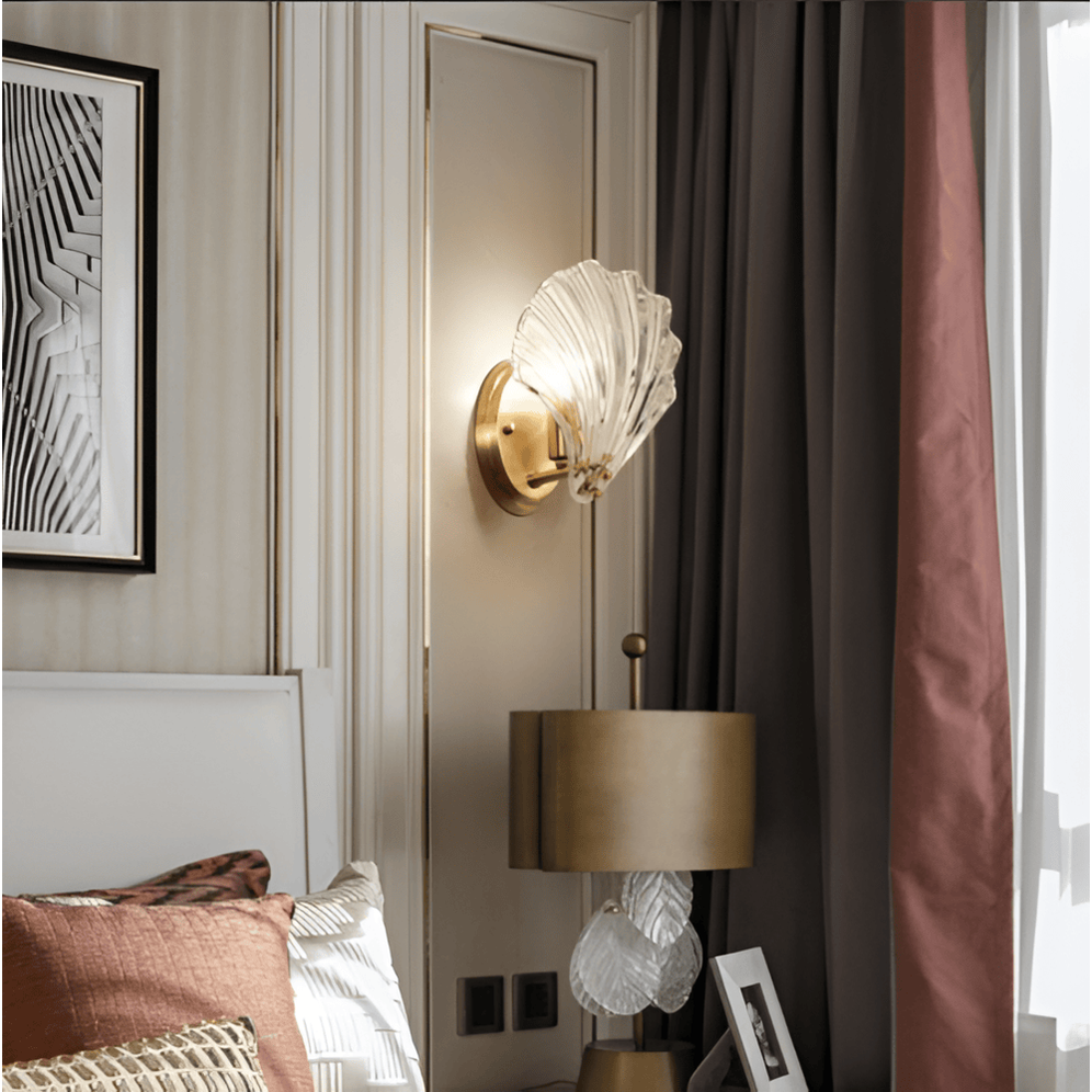Aplique de Pared con Pantalla de Vidrio y Pulsador, Minimal