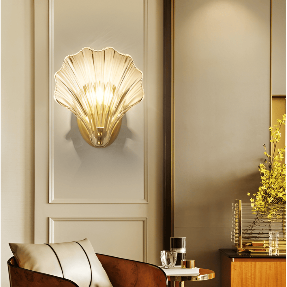 Aplique de Pared con Pantalla de Vidrio y Pulsador, Minimal