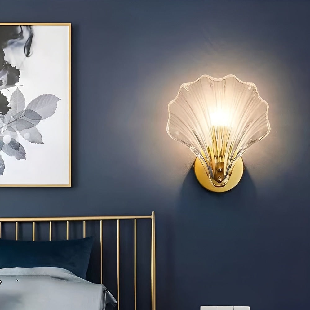 Aplique de Pared con Pantalla de Vidrio y Pulsador, Minimal