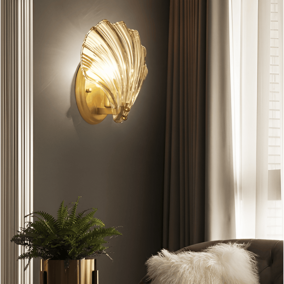 Aplique de Pared con Pantalla de Vidrio y Pulsador, Minimal