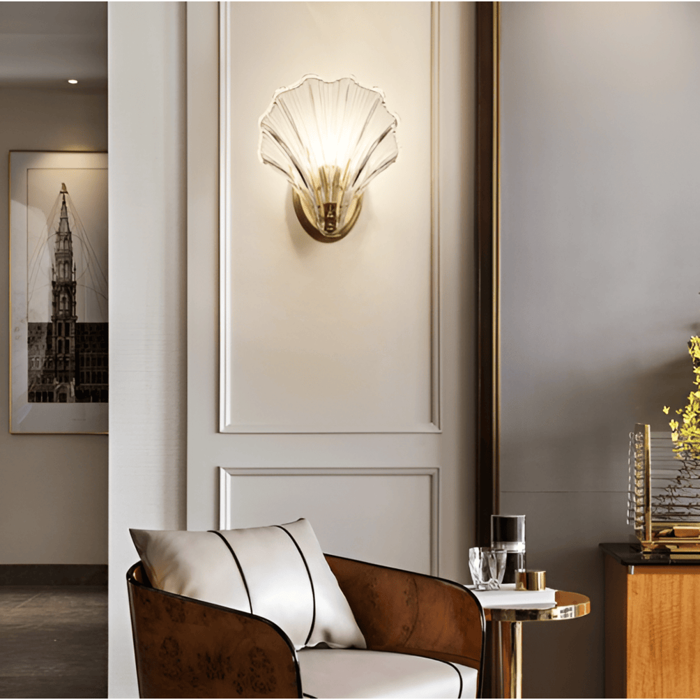 Aplique de Pared con Pantalla de Vidrio y Pulsador, Minimal
