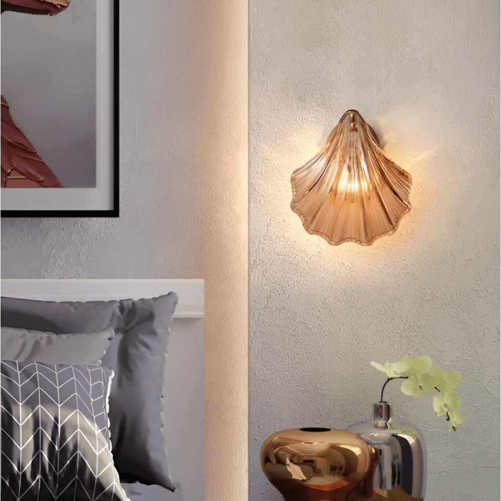 Aplique de Pared con Pantalla de Vidrio y Pulsador, Minimal