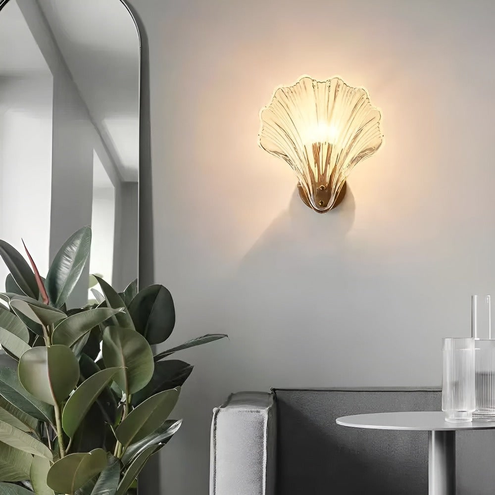 Aplique de Pared con Pantalla de Vidrio y Pulsador, Minimal
