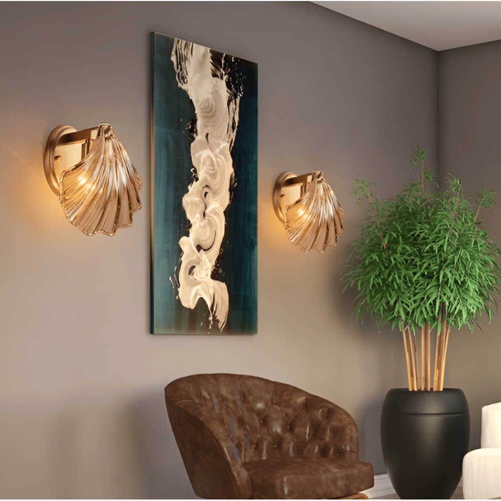 Aplique de Pared con Pantalla de Vidrio y Pulsador, Minimal