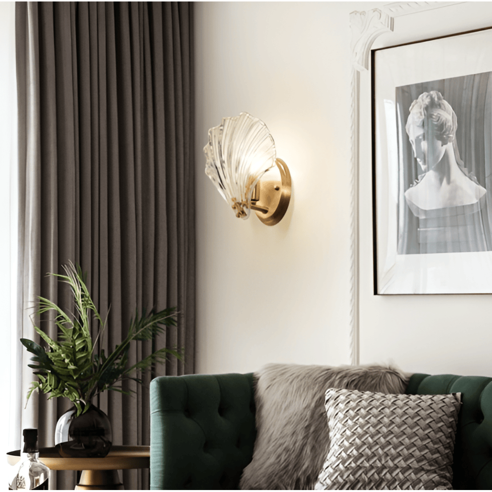 Aplique de Pared con Pantalla de Vidrio y Pulsador, Minimal