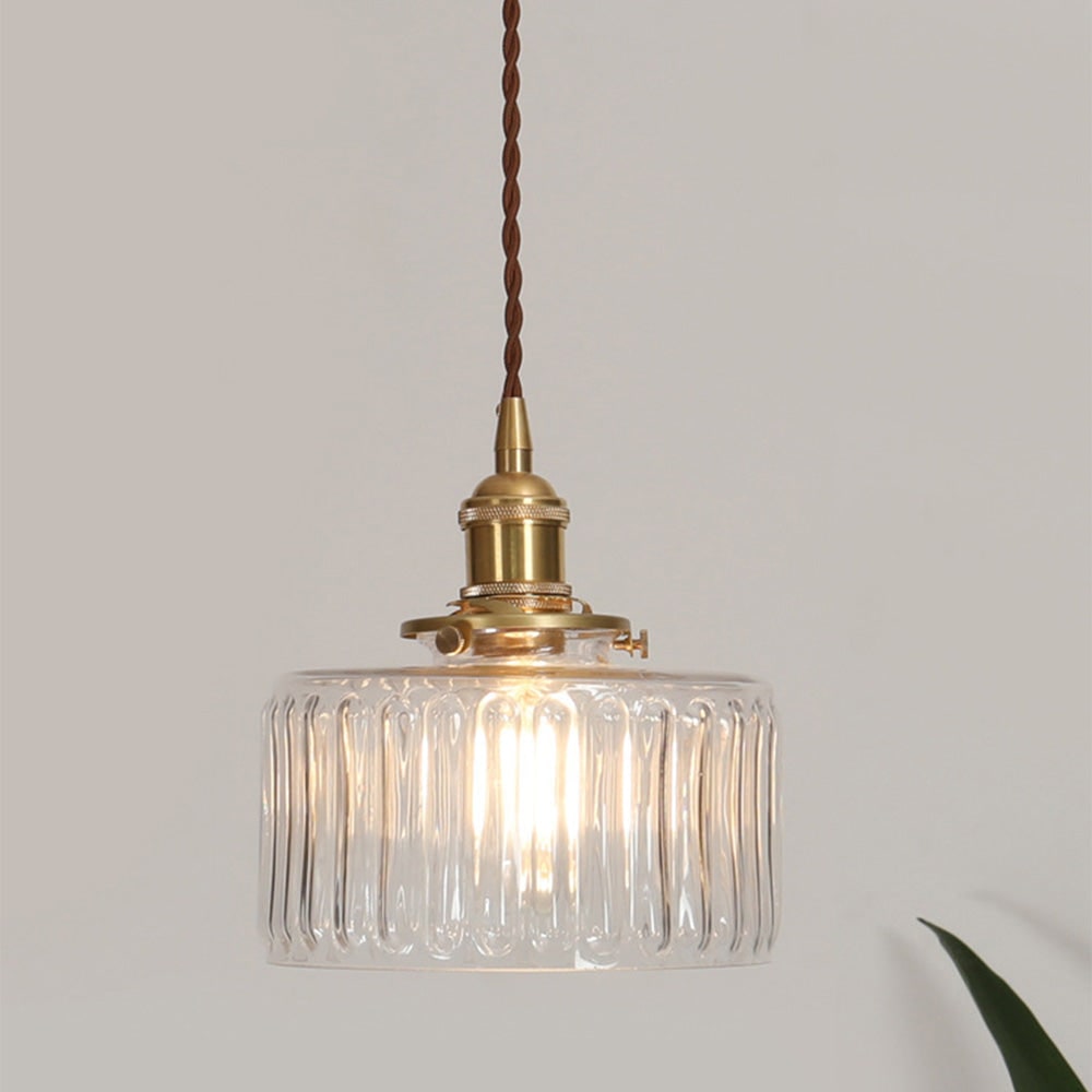 Lámpara Colgante de Vidrio Verde o Claro Vintage Ajustable