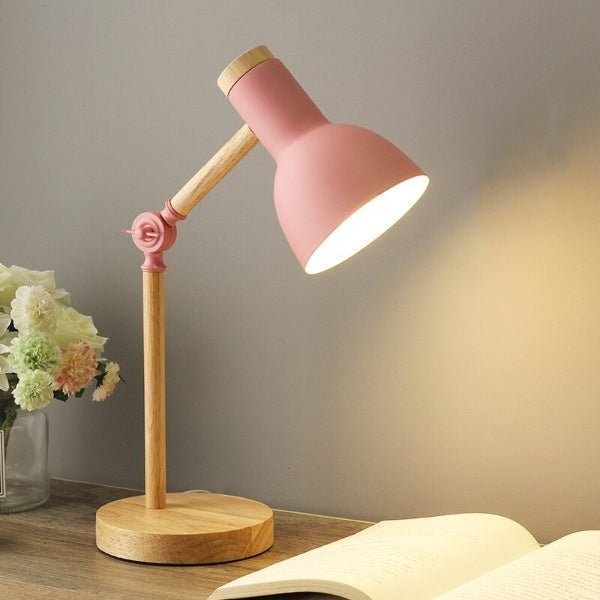 Lámpara de Escritorio LED de Madera Nórdica Minimalista