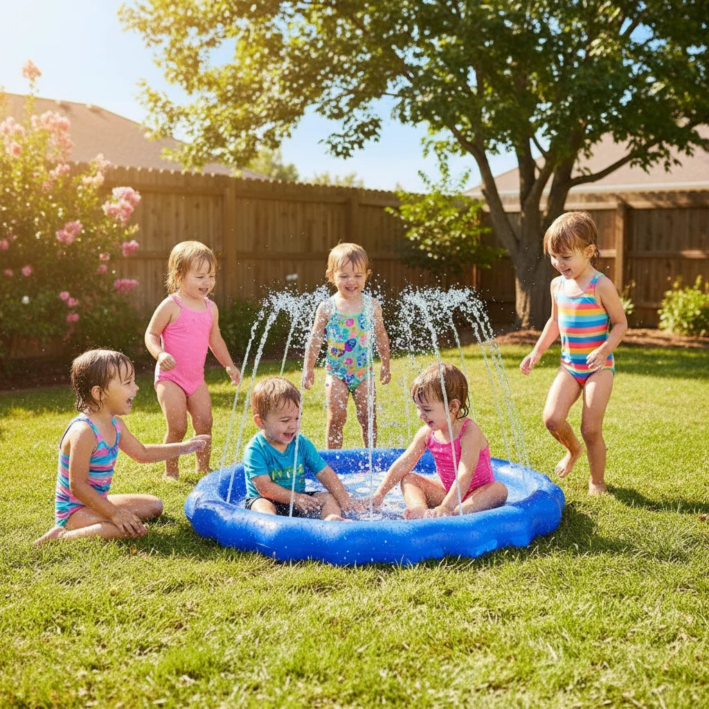 Alfombra de Agua Inflable para Niños con Letras y Animales