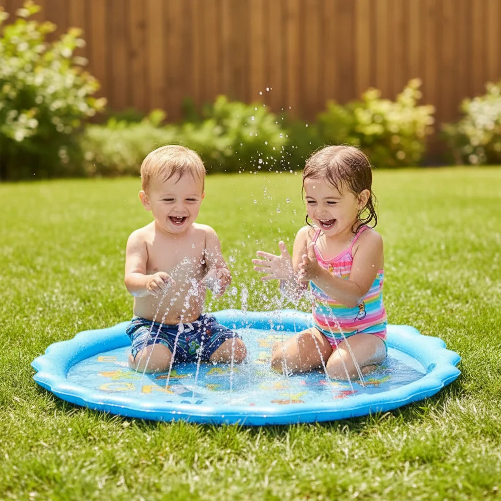 Alfombra de Agua Inflable para Niños con Letras y Animales