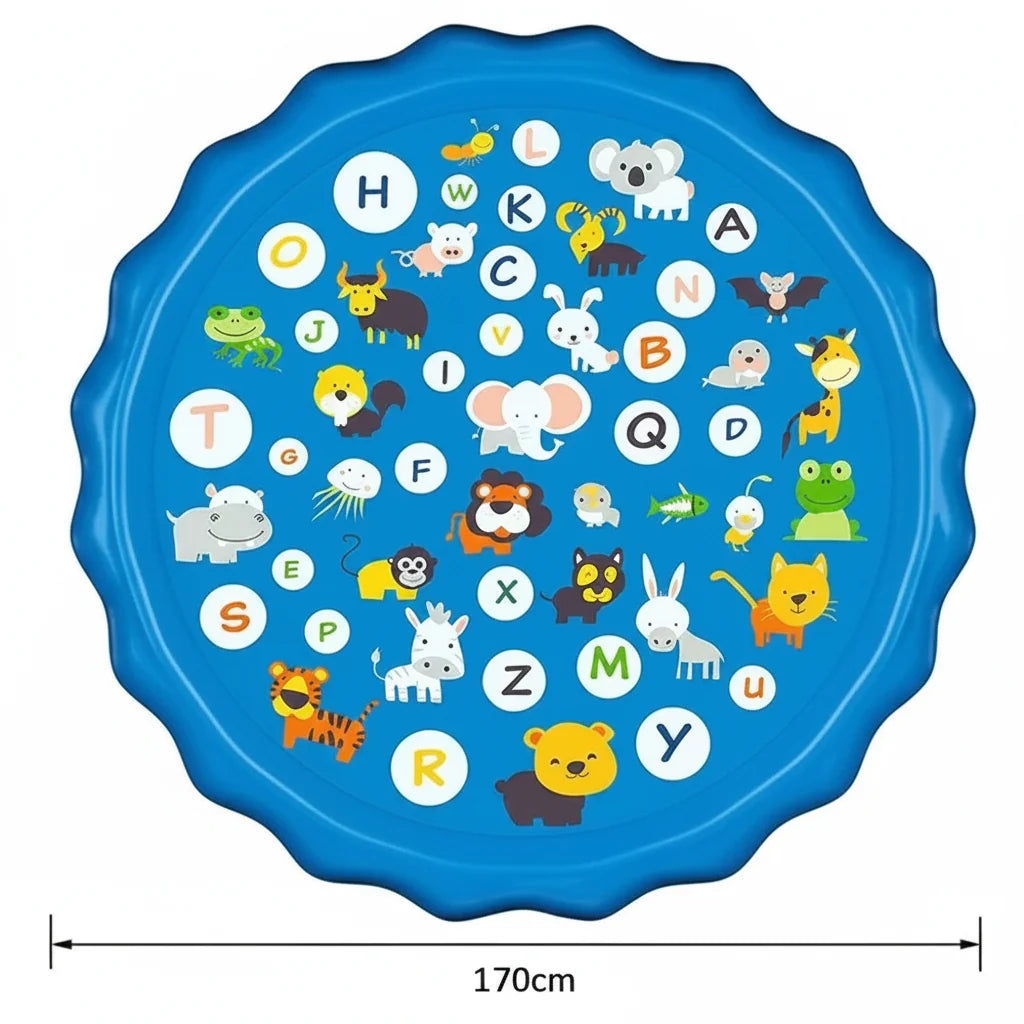 Alfombra de Agua Inflable para Niños con Letras y Animales