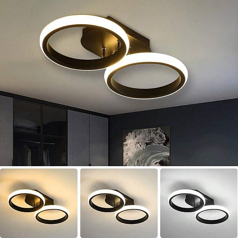 Plafón LED Halo de Aros Circulares Minimalista 2 o 3 Luces