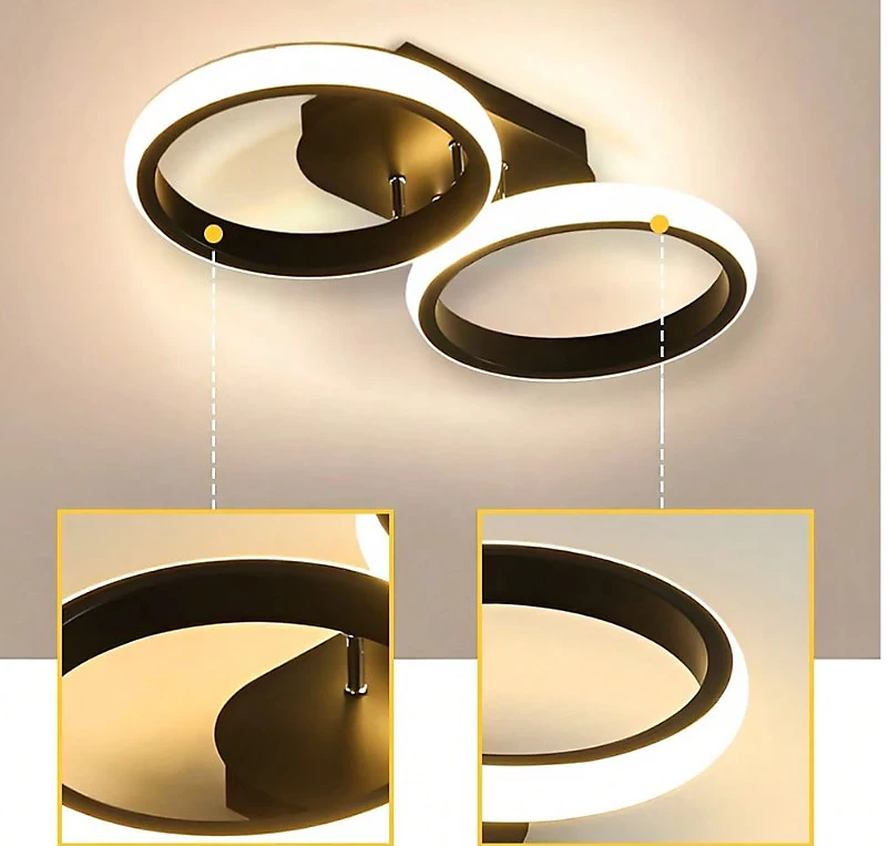 Plafón LED Halo de Aros Circulares Minimalista 2 o 3 Luces