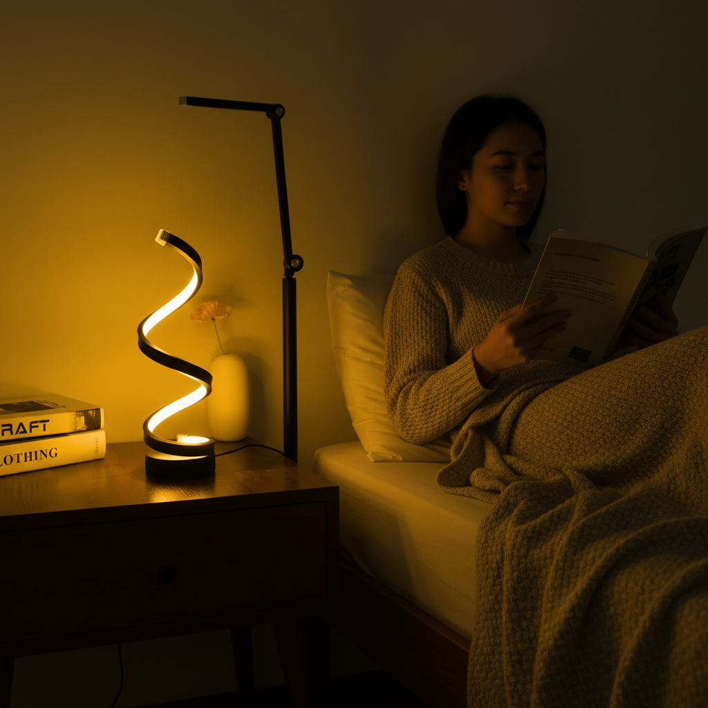 Lámpara de Escritorio LED en Espiral con Pinza Ajustable