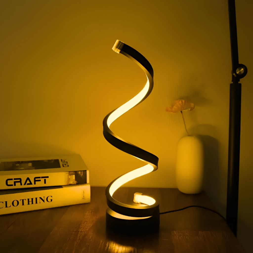 Lámpara de Escritorio LED en Espiral con Pinza Ajustable