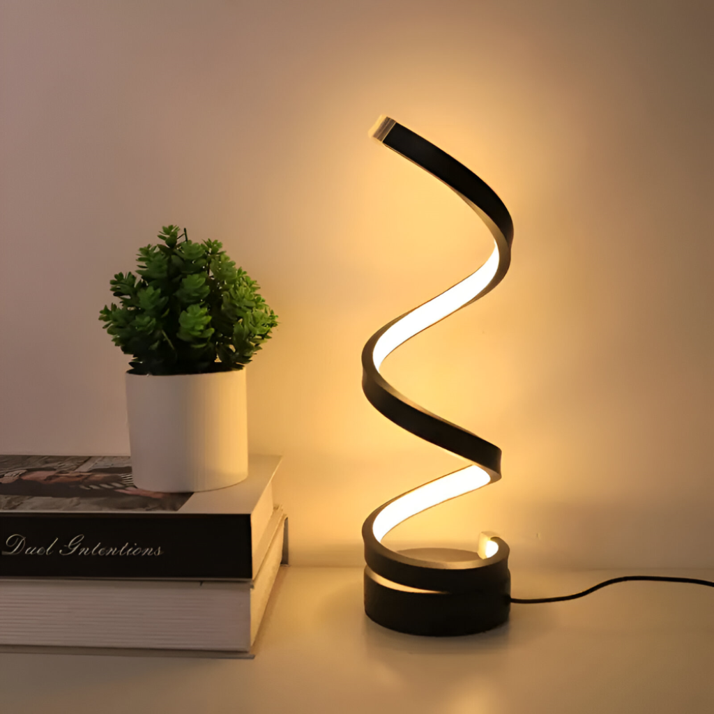 Lámpara de Escritorio LED en Espiral con Pinza Ajustable