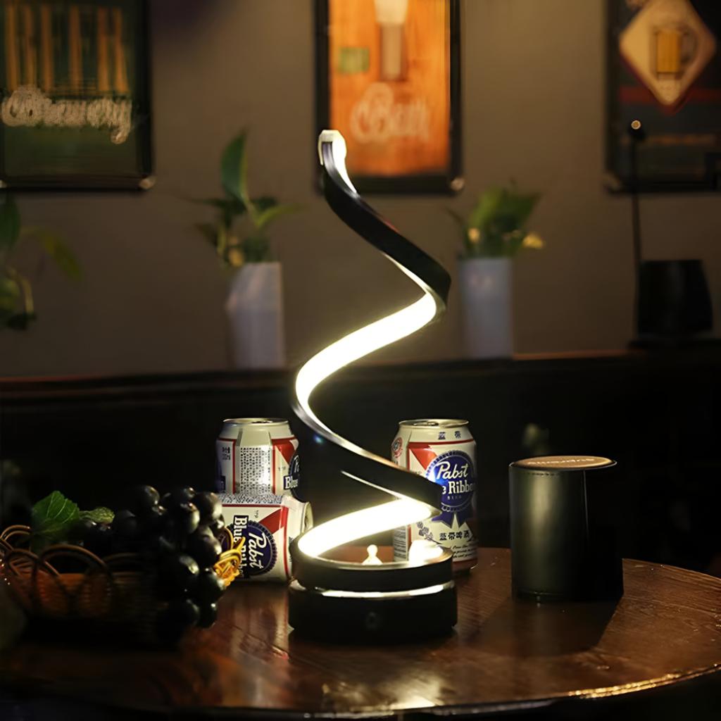Lámpara de Escritorio LED en Espiral con Pinza Ajustable