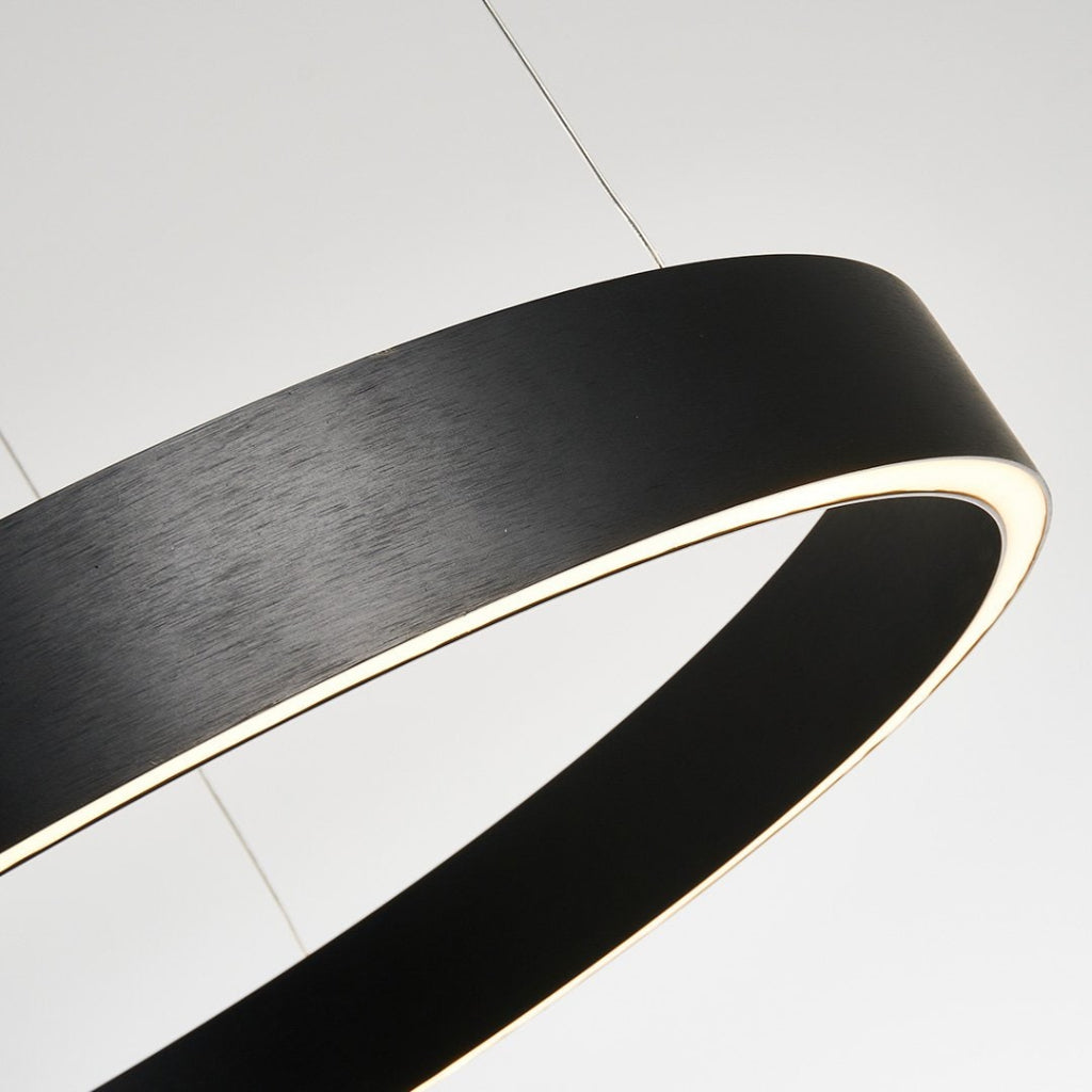 Lámpara Colgante LED de Techo Minimalista en Negro o Cuero