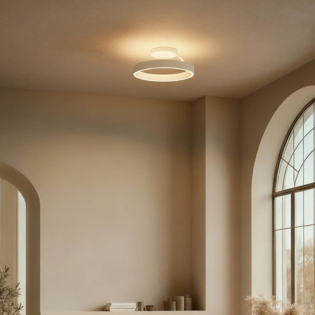 Plafón LED Empotrado Redondo de Perfil Bajo, Cromo o Blanco