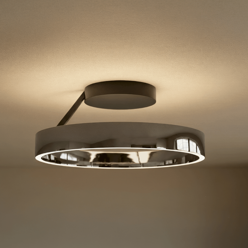 Plafón LED Empotrado Redondo de Perfil Bajo, Cromo o Blanco
