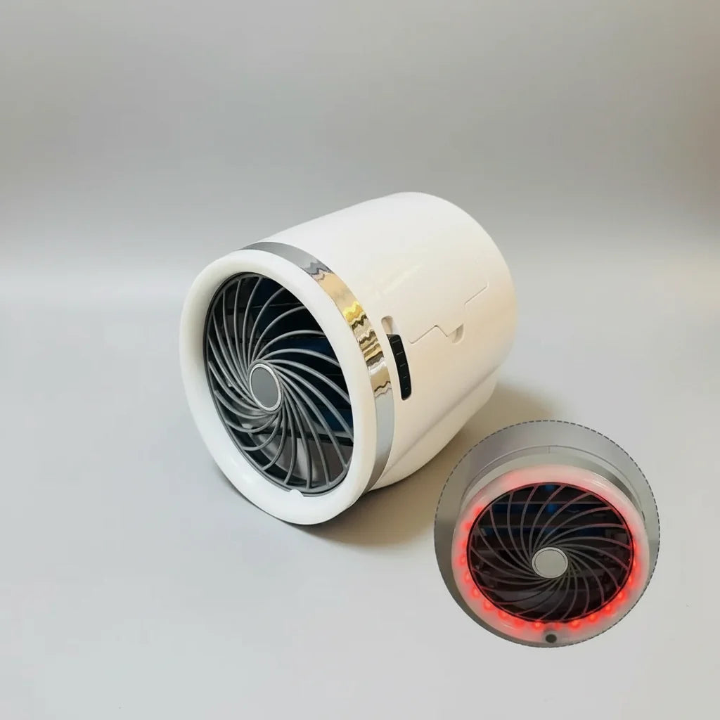 Ventilador Portátil con Luces LED y Acumuladores de Hielo