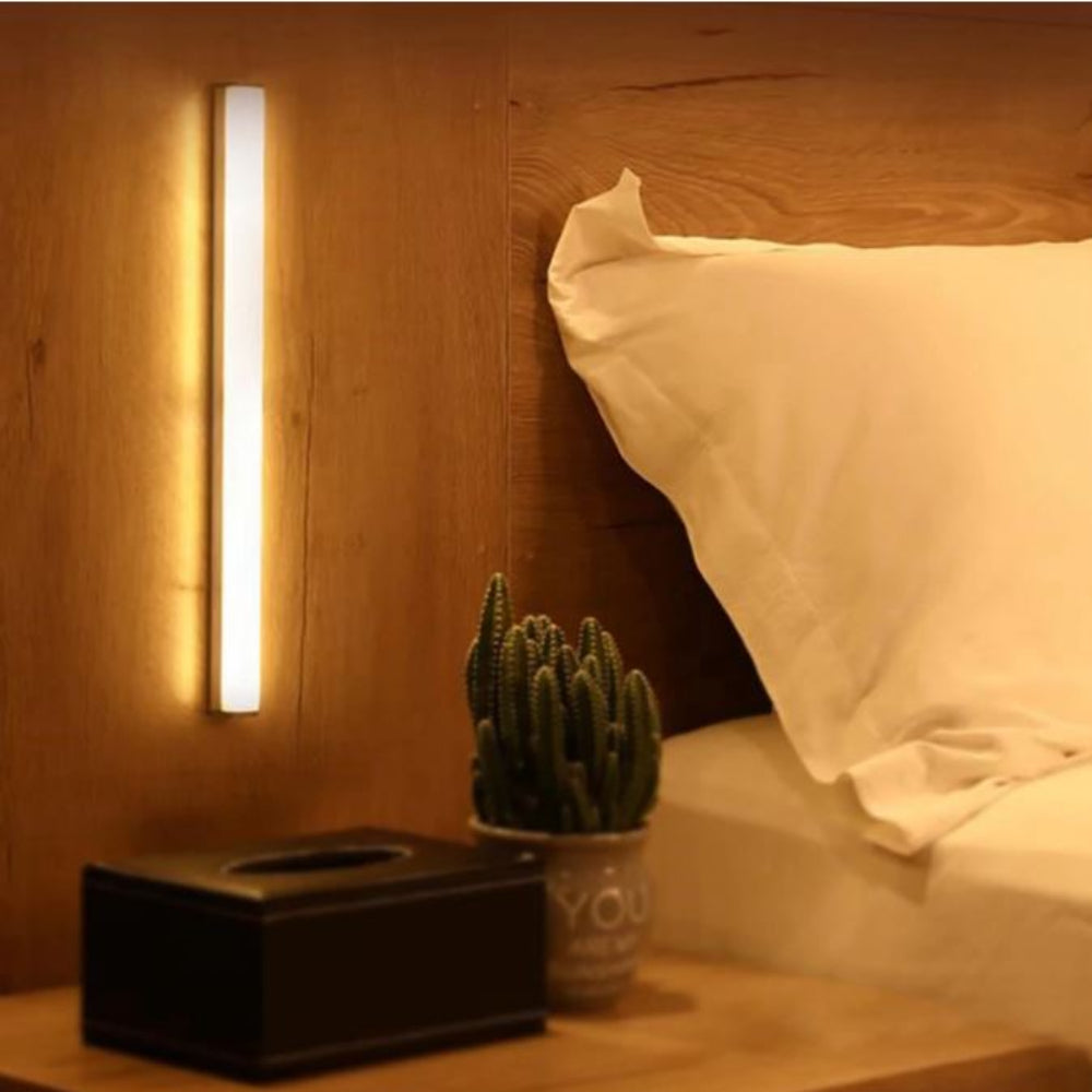 Barra LED de Mesilla con Sensor y Marco Efecto Madera