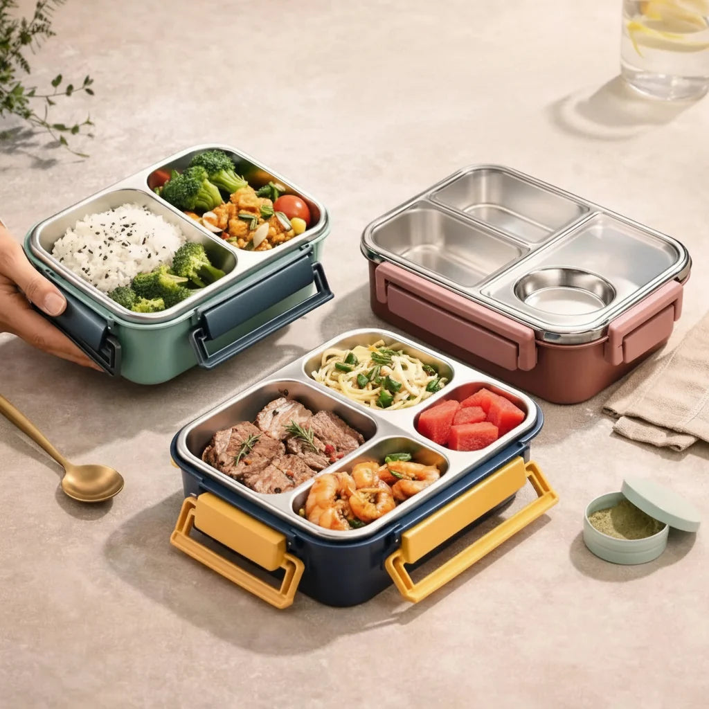 Fiambrera Bento de Acero Inoxidable Hermética Antifugas
