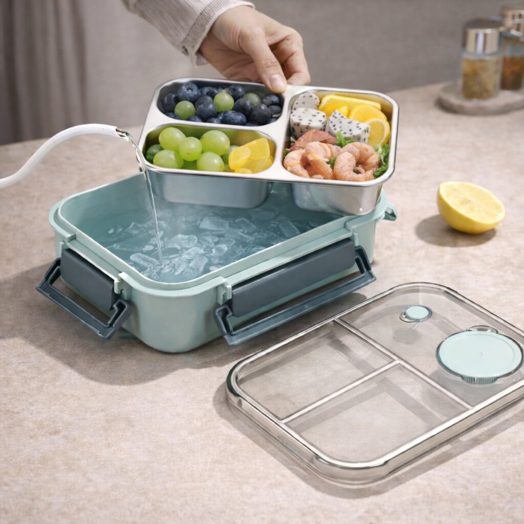 Fiambrera Bento de Acero Inoxidable Hermética Antifugas