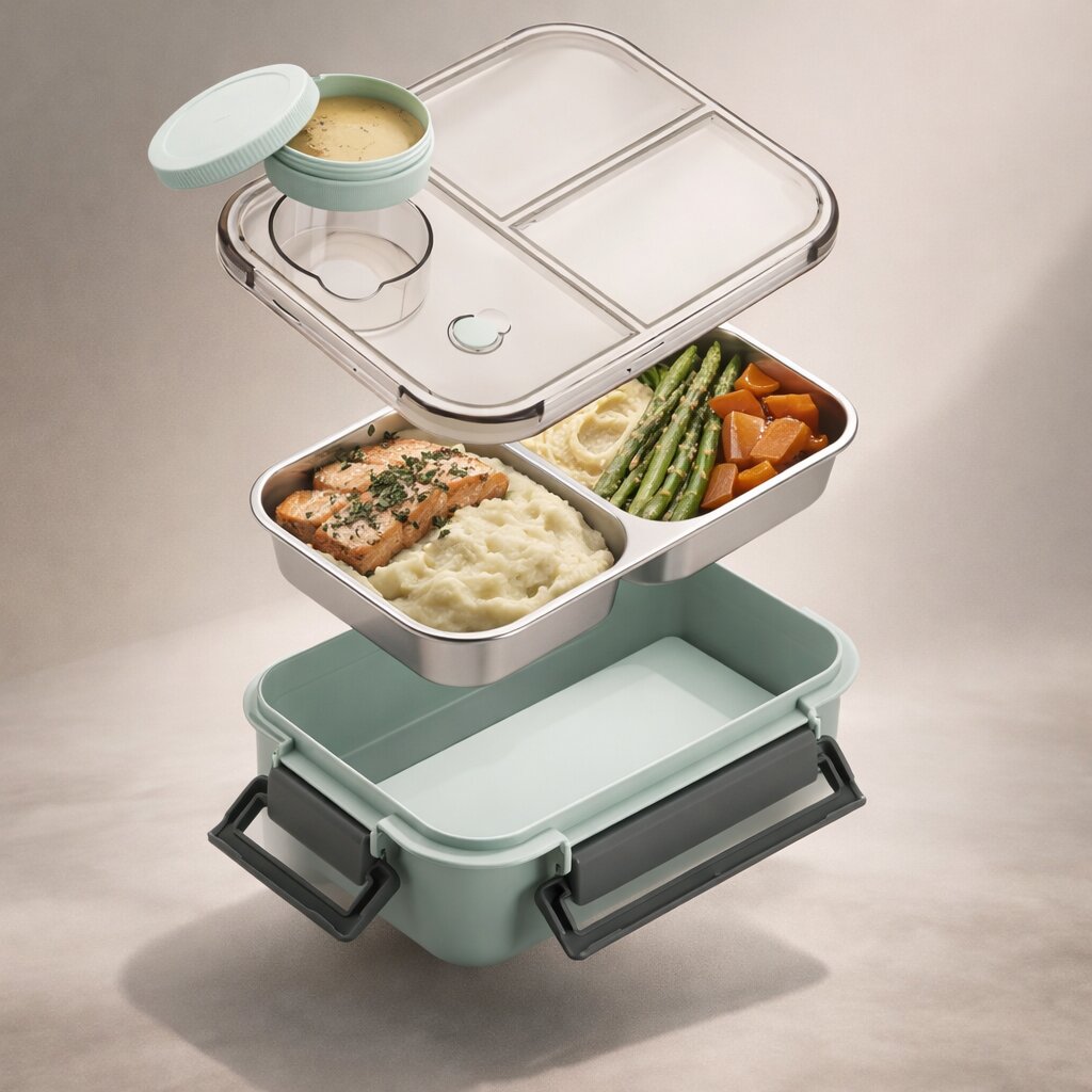 Fiambrera Bento de Acero Inoxidable Hermética Antifugas