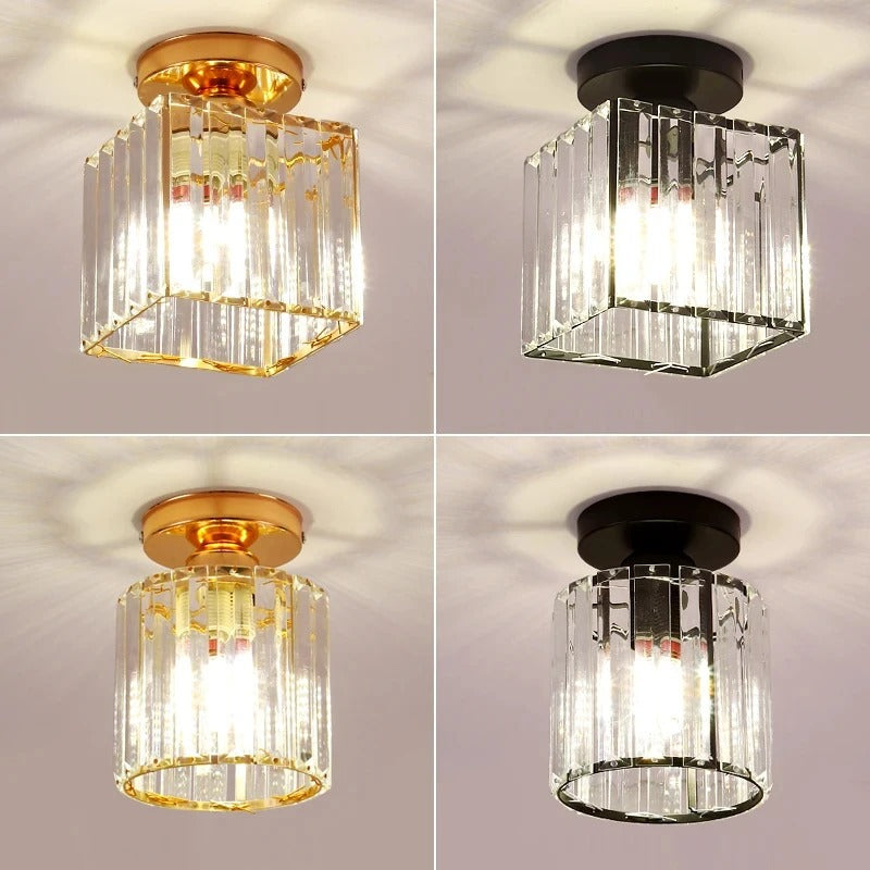 Plafón de Techo de Cristal para Pasillo Oro o Negro Elegante