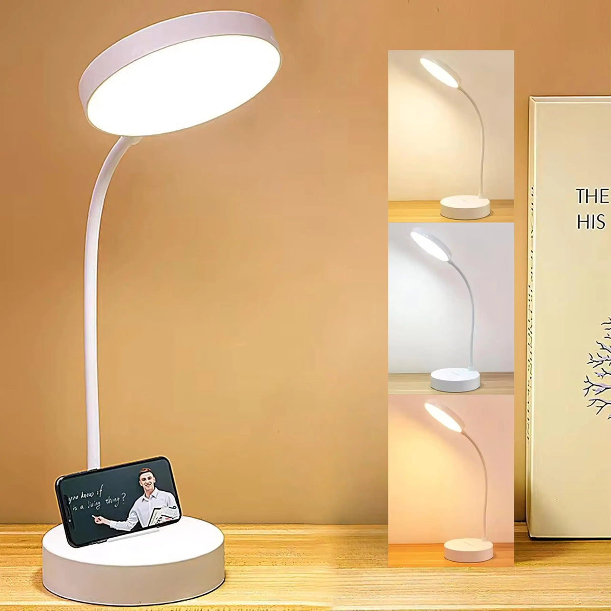 Lámpara de Escritorio LED Cuello de Cisne con Carga USB