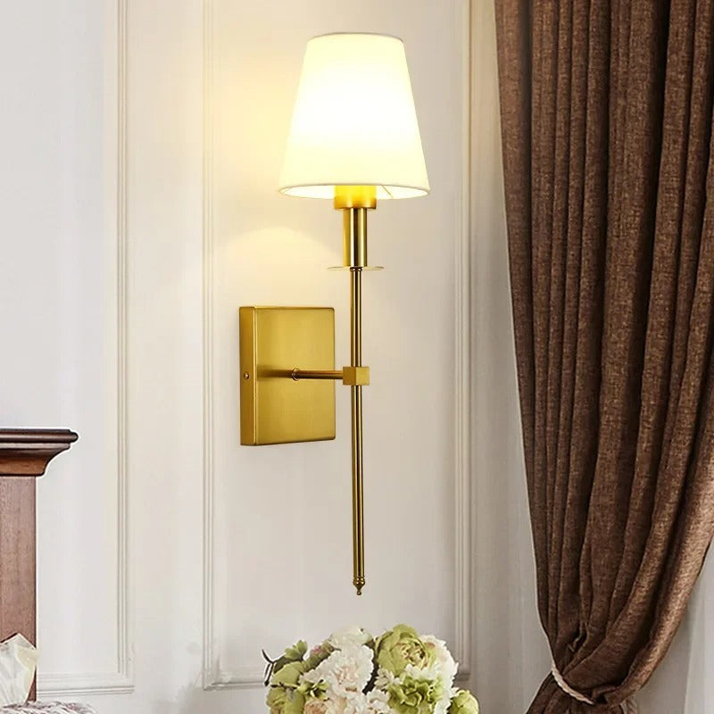 Aplique de Pared LED Nordic Elegance de Hierro y Tela
