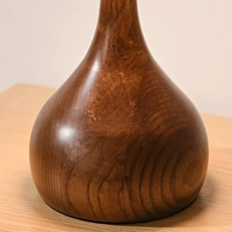 Lámpara de Mesa Andi de Cristal con Latón y Madera de Nogal