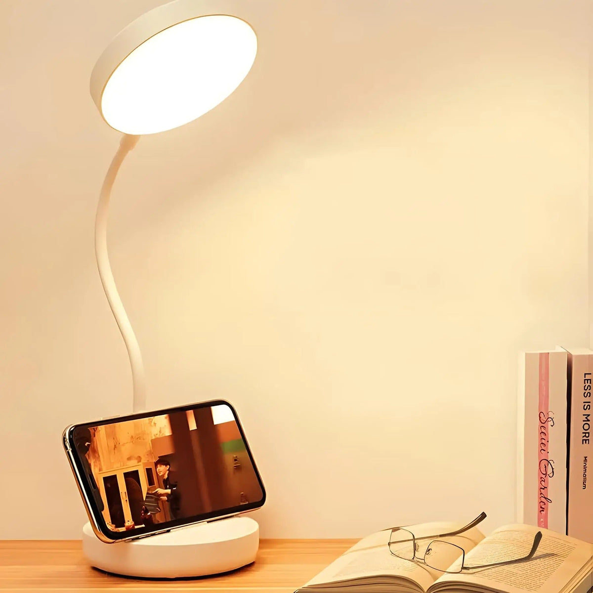 Lámpara de Escritorio LED Cuello de Cisne con Carga USB