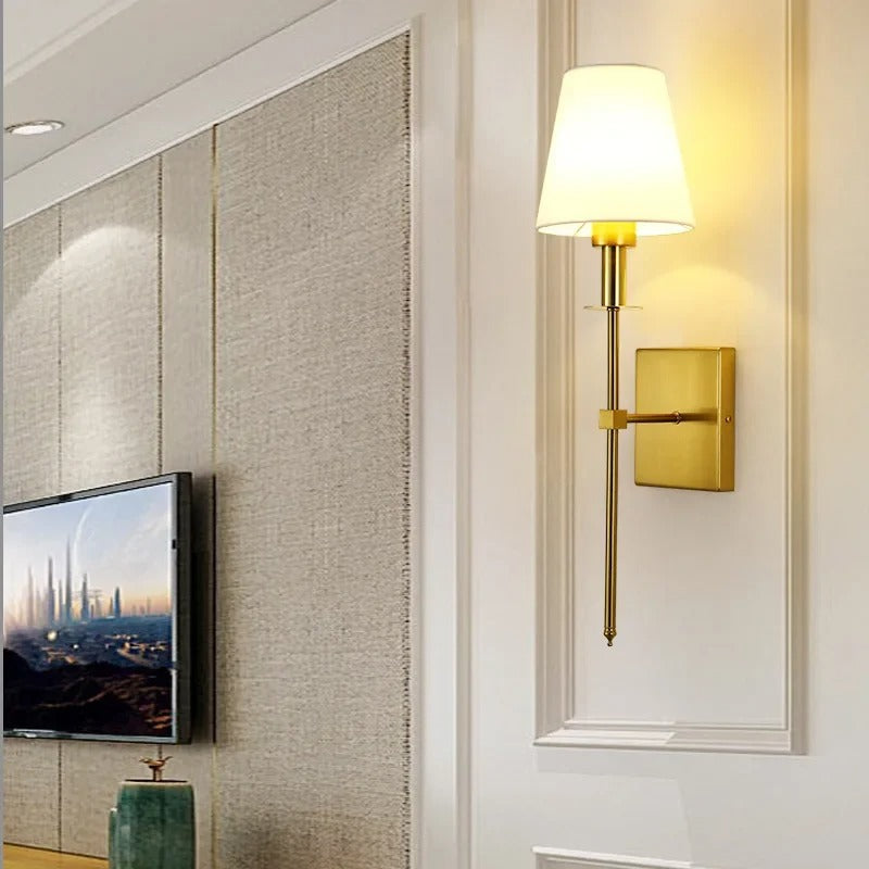 Aplique de Pared LED Nordic Elegance de Hierro y Tela