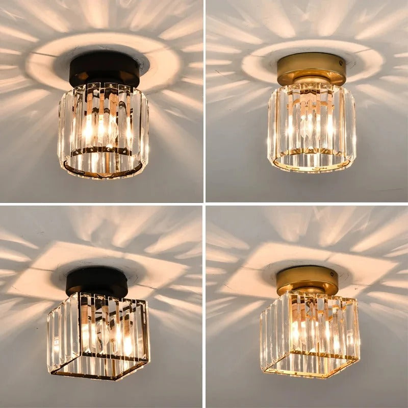 Plafón de Techo de Cristal para Pasillo Oro o Negro Elegante