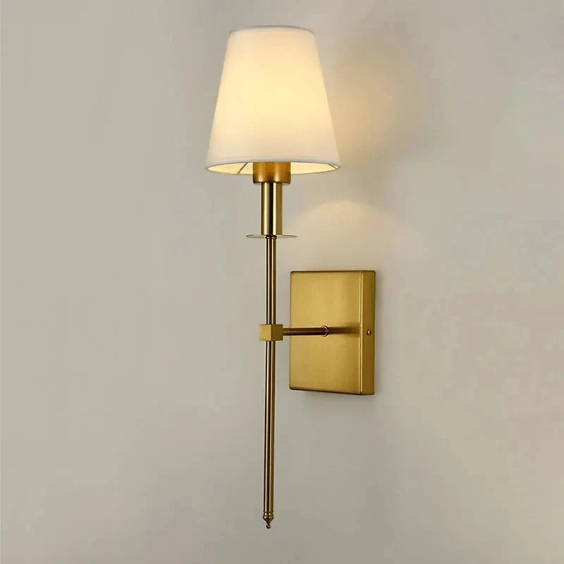 Aplique de Pared LED Nordic Elegance de Hierro y Tela
