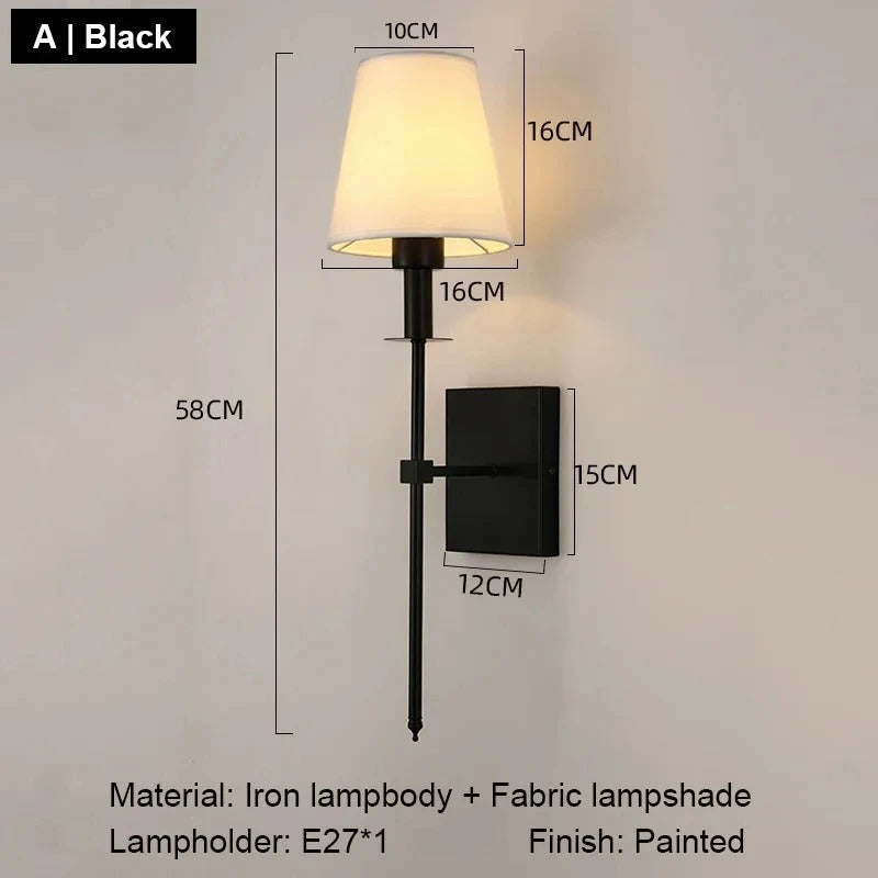 Aplique de Pared LED Nordic Elegance de Hierro y Tela