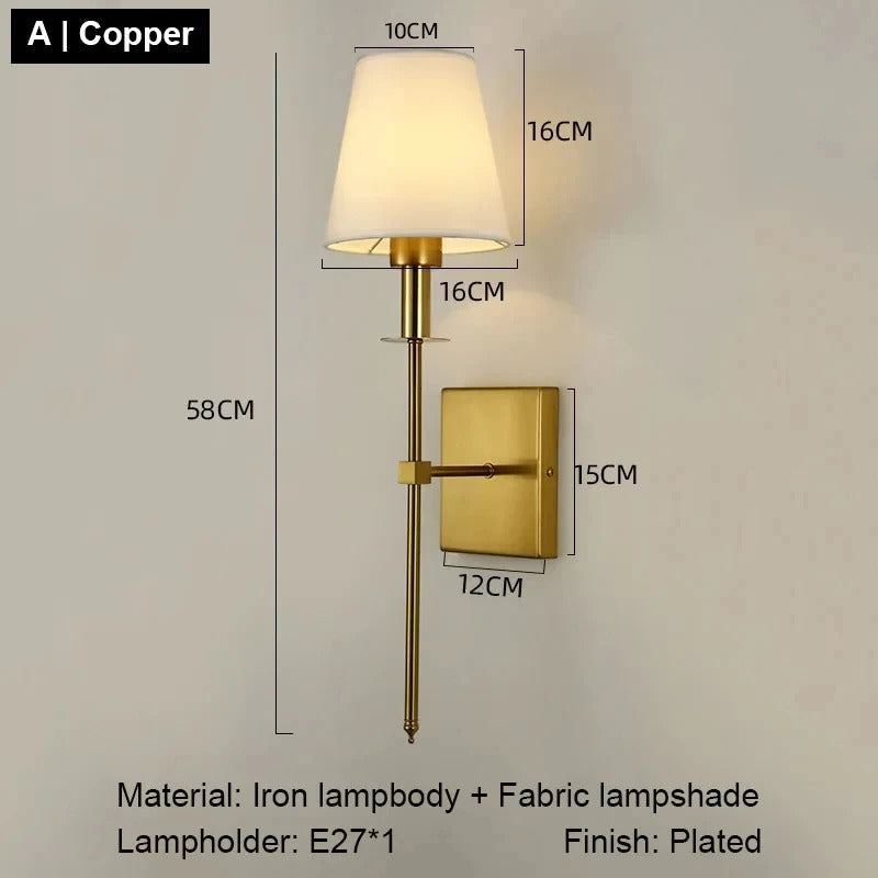 Aplique de Pared LED Nordic Elegance de Hierro y Tela