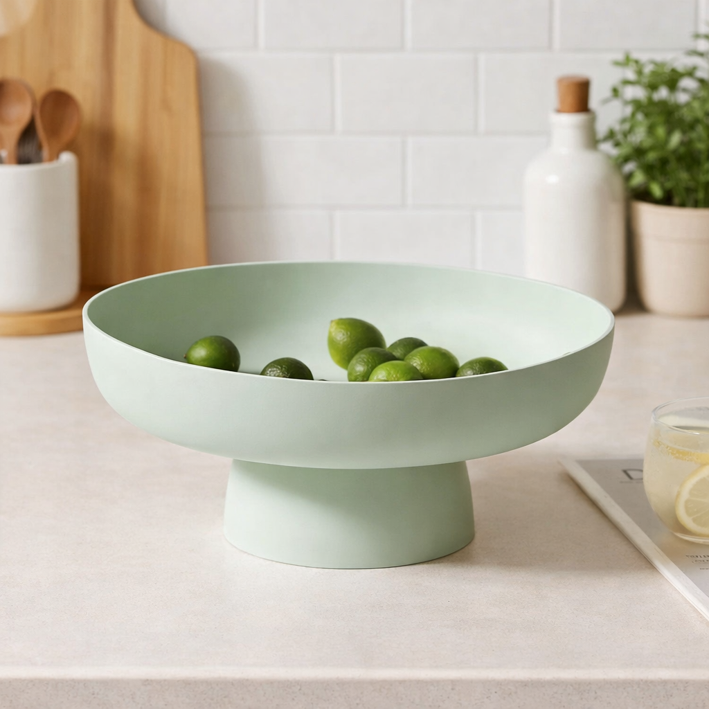 Frutero de Cerámica con Peana Decorativo para Mesa y Cocina
