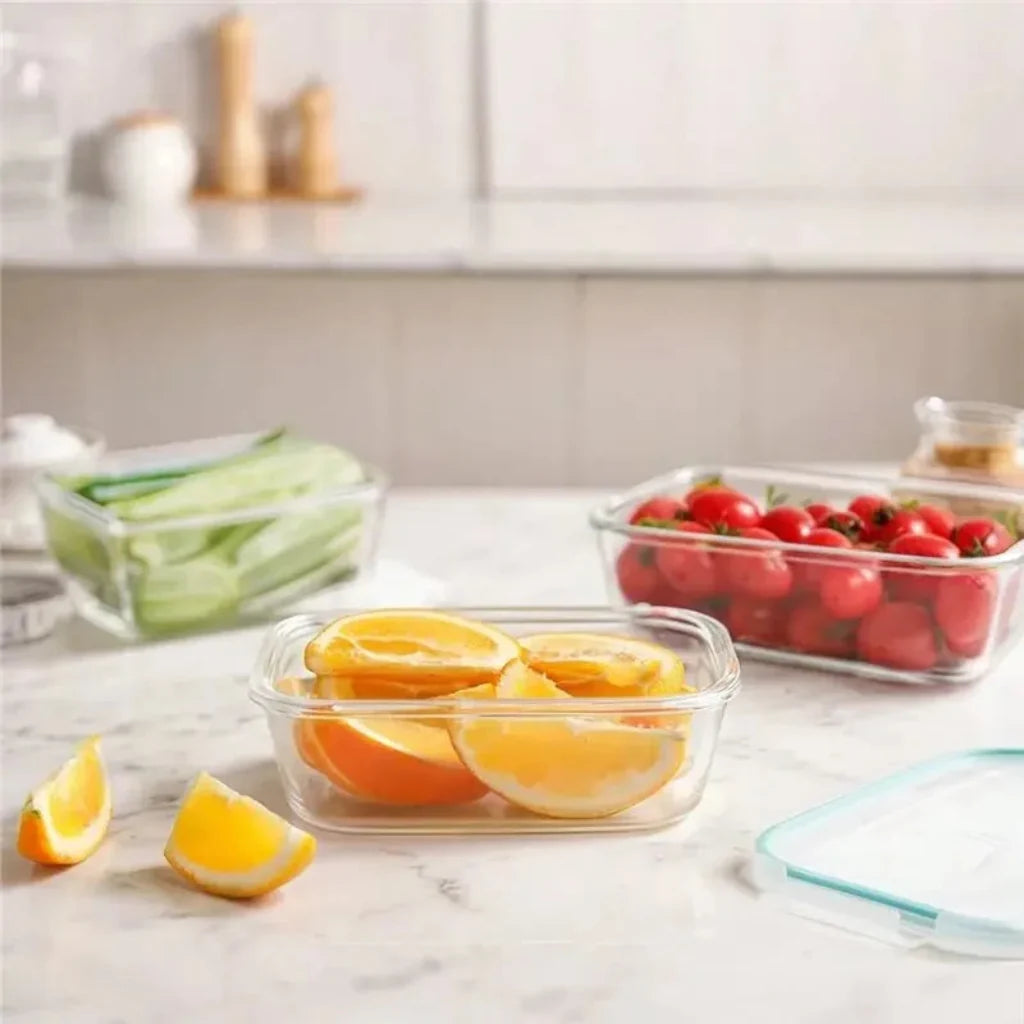 Recipientes de Vidrio para Comida con Tapas Herméticas, Set