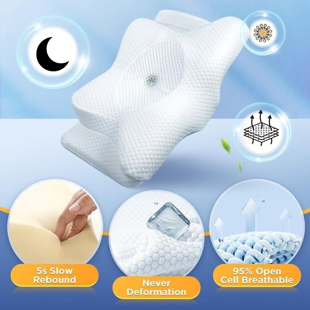 Almohada Viscoelástica Ergonómica de Contorno para Dormir