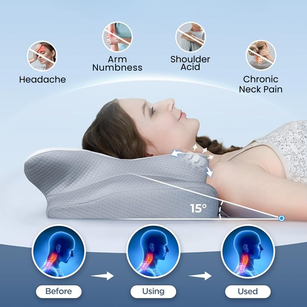 Almohada Viscoelástica Ergonómica de Contorno para Dormir