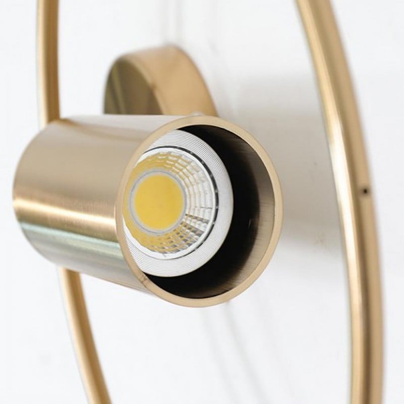 Aplique de Pared Halo Nórdico Minimalista de Hierro Dorado