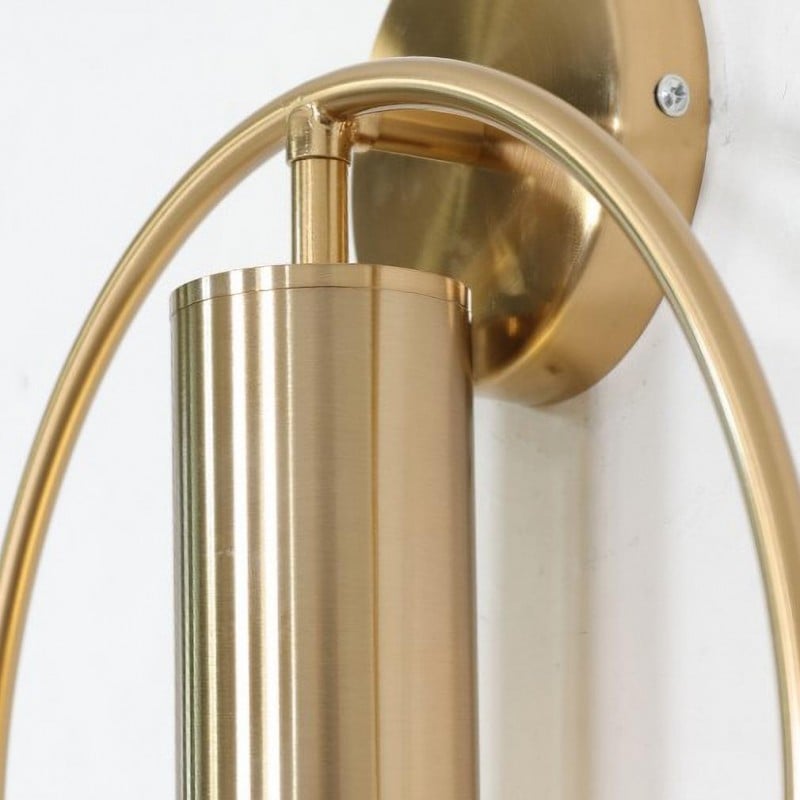 Aplique de Pared Halo Nórdico Minimalista de Hierro Dorado