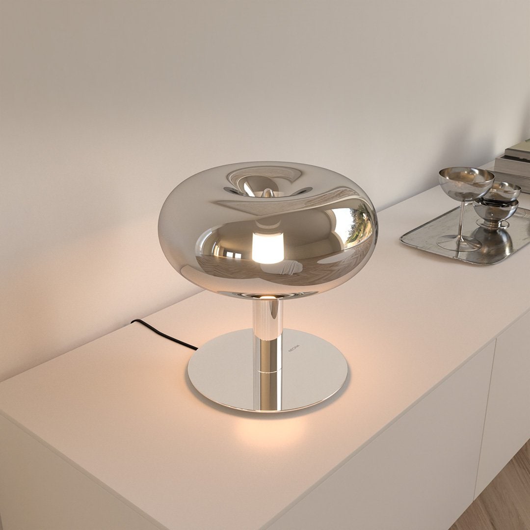 Lámpara de Mesa Retro de Cristal con LED Táctil Regulable